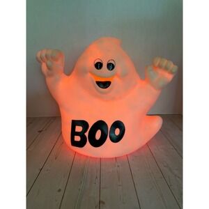 Vintage Halloween Ghost BOO Blow Mold Lighted 10 Inch Tabletop Decor